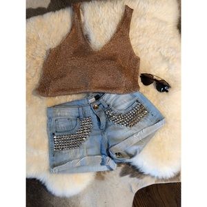 ASOS studded jean shorts - SIZE 26